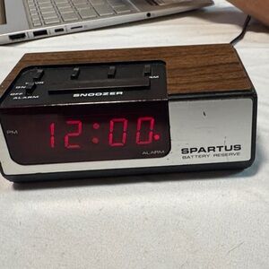 Silver and Black Digital Alarm Clock